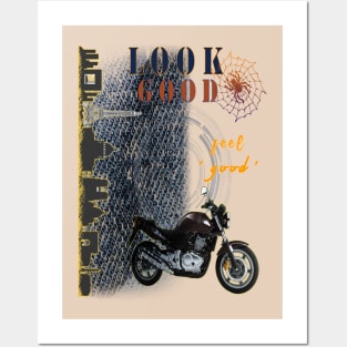 vintage motocycle Posters and Art